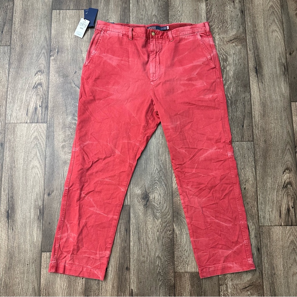 Polo Ralph Lauren Salinger Chino Straight Fit Red Dyed Pants Men Size 38/30